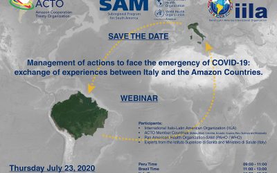 Webinar: Actions management to face the emergence of Covid-19: exchange of experiences between Italy and the Amazon Countries (July 23, 2020)