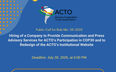 ACTO Launches Tender for communication and press services for COP30 and to redesign of the ACTO’s institutional website