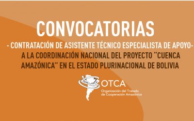 Proyecto Cuenca Amazónica: OTCA está contratando asistente técnico de apoyo en Bolivia