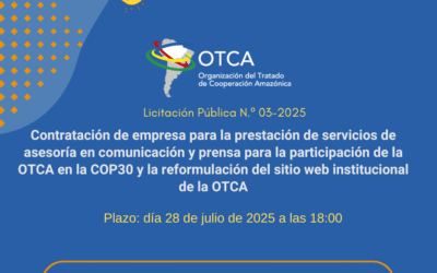 OTCA lanza licitación para servicios de comunicación y prensa para a la COP30 y la modernización de su sitio web